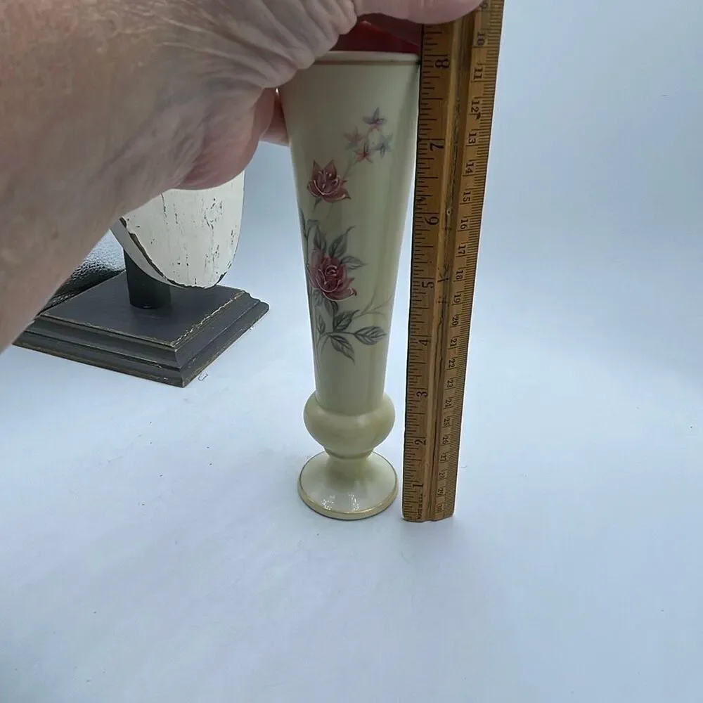Vintage ceramic Norfolk hand painted rose bud vase.